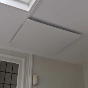 Infraroodpaneel verwarming 60x60cm wit 400W voor plafond of wand inclusief montagebeugels