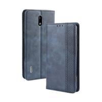 Magnetische Buckle retro Crazy Horse textuur horizontale Flip lederen case voor Nokia 3 1 C met houder & kaartsleuven & fotolijstjes (blauw)