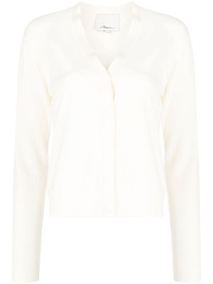3.1 Phillip Lim cardigan en crêpe à col v - Blanc