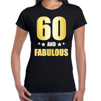 60 jaar and fabulous tekst - verjaardag cadeau t-shirt - zwart - voor dames