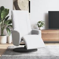 Fauteuil verstelbaar met voetensteun kunstleer wit