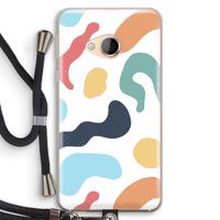 Memphis Shapes Blue: HTC U Play Transparant Hoesje met koord