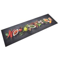 VidaXL Keukenmat wasbaar kruidenprint 45x150 cm fluweel