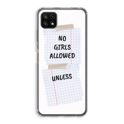 No Girls Allowed Unless: Samsung Galaxy A22 5G Transparant Hoesje