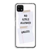 No Girls Allowed Unless: Samsung Galaxy A22 5G Transparant Hoesje