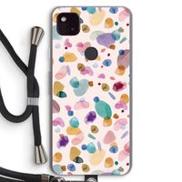 Terrazzo Memphis Pink: Pixel 4a 5G Transparant Hoesje met koord