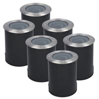 Set van 6 Lilly LED Grondspots - Dimbaar - Kantelbaar - GU10 fitting - Rond - IK10 - Tuinspot - Oprit - RVS - IP67 waterdicht