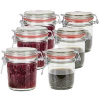 Weckpotten/inmaakpotten - set 8x stuks - 300 ml/400 ml - glas - met beugelsluiting - thumbnail