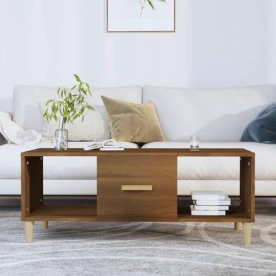 Salontafel 102x50x40 cm bewerkt hout bruin eikenkleur