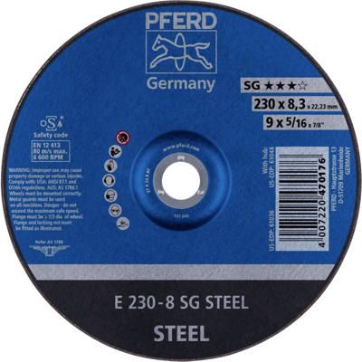 PFERD TOOLS 62223826 E 230-8 SG STEEL Afbraamschijf gebogen Diameter 230 mm Boordiameter 22.23 mm RVS, Staal 10 stuk(s)