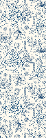 Delfstblauw bloemen behang