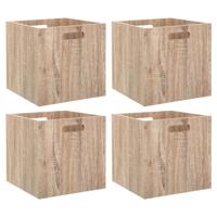 Opberg/kast mand - 4x - lichtbruin - MDF hout - 29L - 31 x 31 x 31 cm