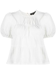 tout a coup blouse froncée à manches courtes - Blanc