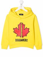 DSQUARED2 KIDS hoodie à imprimé feuillage - Jaune