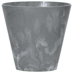 Kunststof bloempot/plantenpot betonlook 20 cm grijs - Plantenpotten