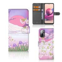Xiaomi Redmi Note 10/10T 5G | Poco M3 Pro | Telefoonhoesje | Met pasjeshouder | Bird Flying