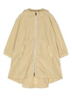 Moncler Enfant imperméable ceinturée à logo imprimé - Marron