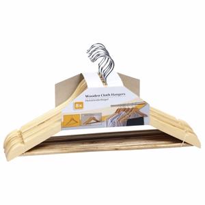 Kledinghangers - hout - 8x stuks - 44 cm - luxe - kleerhangers