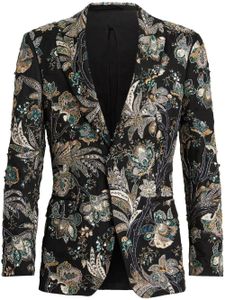 ETRO blazer à fleurs en jacquard - Noir