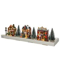 Kerstdorp - 17-delige set - met huisjes, figuren en verlichting   -