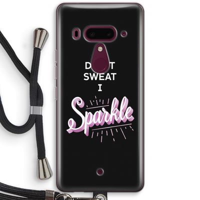 Sparkle quote: HTC U12+ Transparant Hoesje met koord