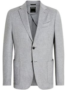 Zegna blazer Oasi en cachemire à simple boutonnage - Gris