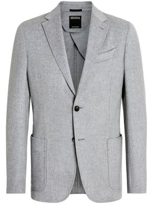 Zegna blazer Oasi en cachemire à simple boutonnage - Gris