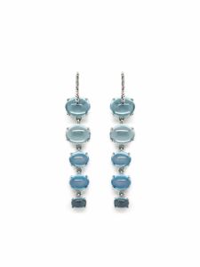 MAVIADA boucles d'oreilles Sardinia en or blanc 18ct ornées de topaze et de diamants - Argent