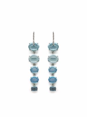 MAVIADA boucles d'oreilles Sardinia en or blanc 18ct ornées de topaze et de diamants - Argent