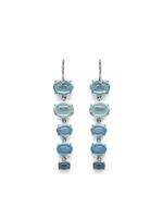 MAVIADA boucles d'oreilles Sardinia en or blanc 18ct ornées de topaze et de diamants - Argent