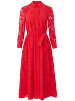 Carolina Herrera robe à broderie anglaise - Rouge