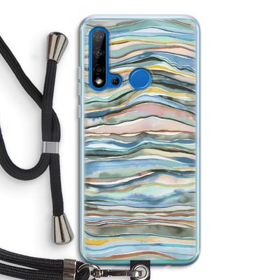 Watercolor Agate: Huawei P20 Lite (2019) Transparant Hoesje met koord