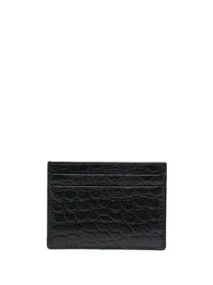 Burberry porte-cartes en cuir à détail embossé - Noir Burberry porte-cartes en cuir à détail embossé - Noir