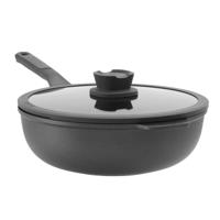 BergHOFF BFF wok+deksel+greep 28cm St+ Pan Zwart