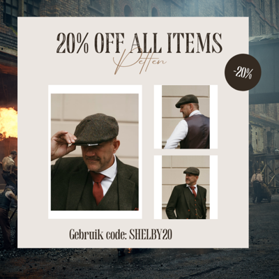 Arran Pet | Harris Tweed | 8-panelen | Bosgroen | Peaky Blinders