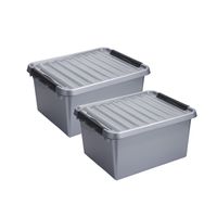 2x stuks opberg box/opbergdoos 36 liter 50 x 40 x 26 cm kunststof