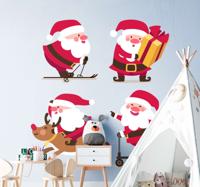 Kerststickers Verschillende houdingen van de kerstman