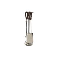 Gerei voor de haard DKD Home Decor 15 x 15 x 62 cm Roestvrij staal Aluminium (4 Onderdelen)