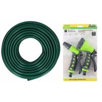 Kinzo Tuinslang 25 meter - inclusief 2 stuks opzetstukken - sproeikoppen - Tuinsproeier set 3-delig