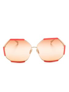 Linda Farrow lunettes de soleil oversize Margot - Rouge