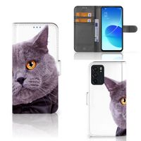 OPPO Reno6 5G Telefoonhoesje met Pasjes Kat