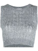 Brunello Cucinelli débardeur crop à sequins - Gris