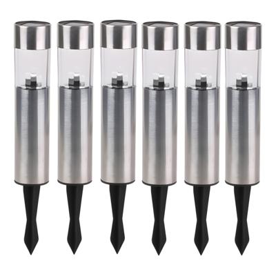 Sunnydays Tuinlampen / prikspot Solar Solento - 12x - zilver - RVS - waterbestendig - 30 cm