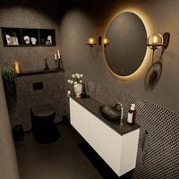 MONDIAZ FOWY toiletmeubel 120cm kleur talc. Waskom positie rechts kleur urban | urban. Met 1 kraangat
