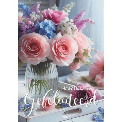 Wenskaarten Gefeliciteerd pak a 10 stuks Wenskaarten Gefeliciteerd pak a 10 stuks