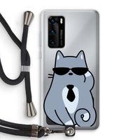 Cool cat: Huawei P40 Transparant Hoesje met koord