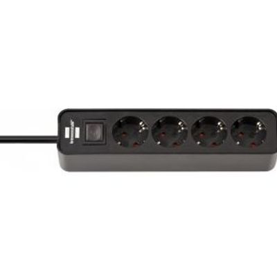 Brennenstuhl 1153240000 power uitbreiding 1,5 m 5 AC-uitgang(en) Binnen Zwart