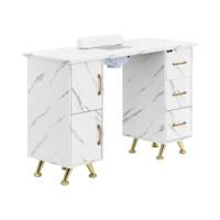 Nageltafel - met zuignap - gemarmerd/goudkleurig - 3 lades