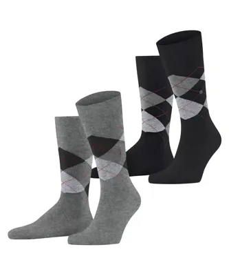 Burlington 2-paar Everyday heren sokken - Argyle - katoenen sokken met ruit print