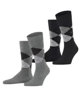 Burlington 2-paar Everyday heren sokken - Argyle - katoenen sokken met ruit print